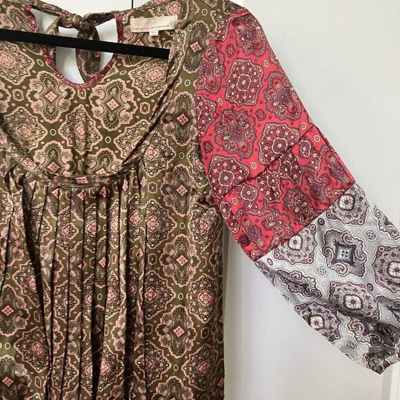 Anthropologie Odd Molly Silk Top Womens 0/XS Paisley Boho Peasant - Picture 8 of 9